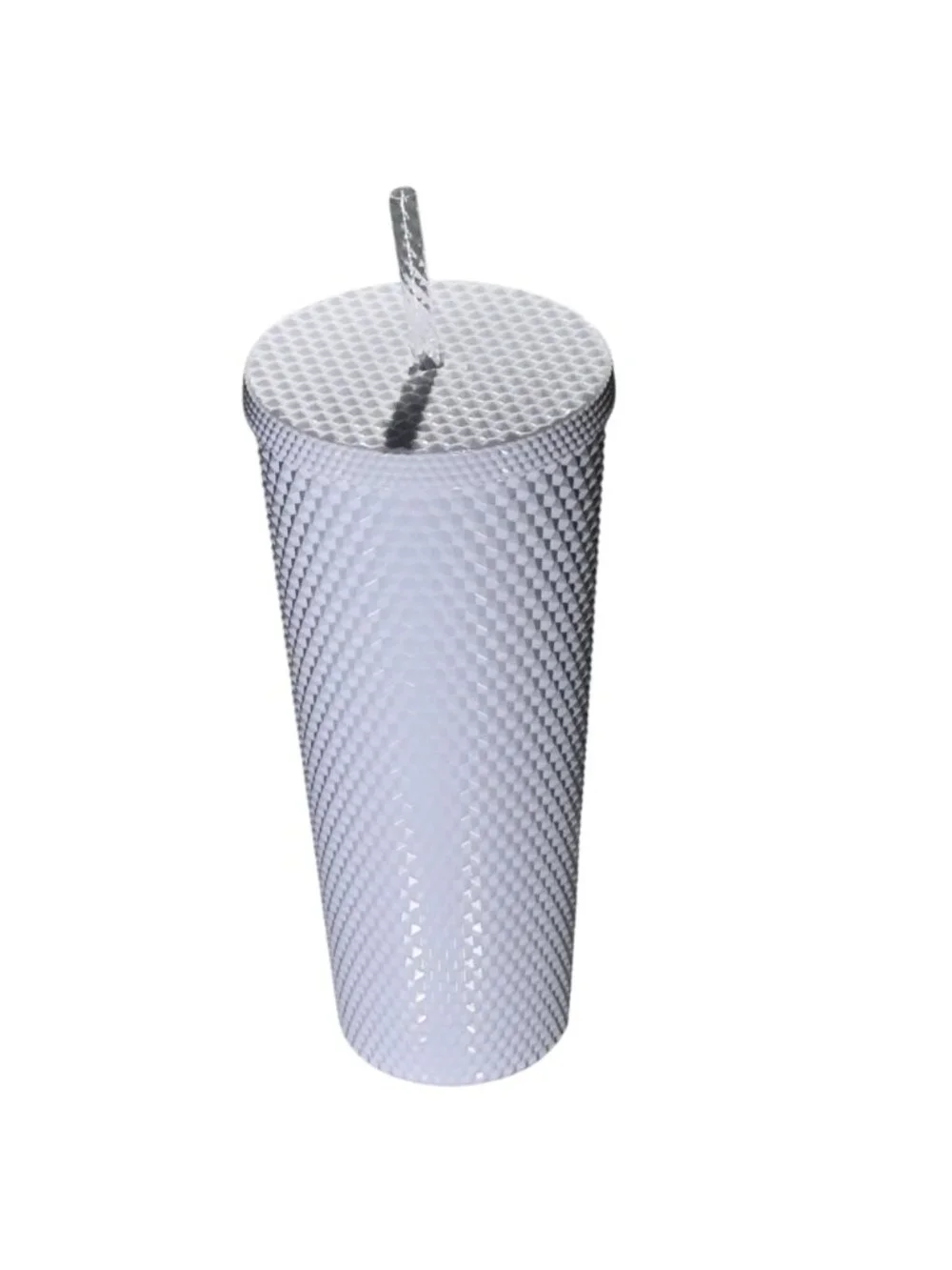 Starbucks White Textured Tumbler With Lid & Straw 24 Oz Plastic